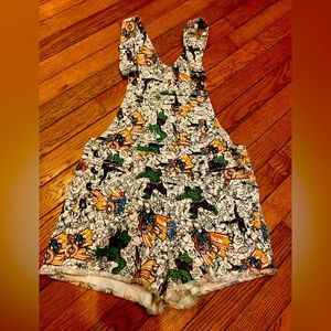 Shortalls Overalls in Marvel Avengers Comic Print in Juniors small